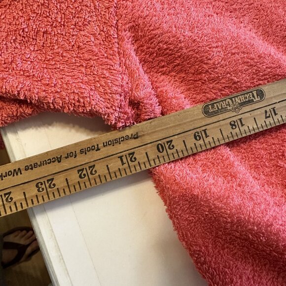 Arus Womens Hooded Terry Cloth Bathrobe Coral Pink 100% Cotton Made In Turkey - Picture 5 of 7